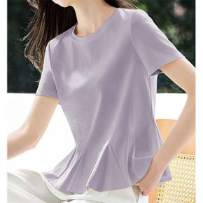 플리츠핏 라운드넥 티셔츠블라우스 FA704E_P430986460