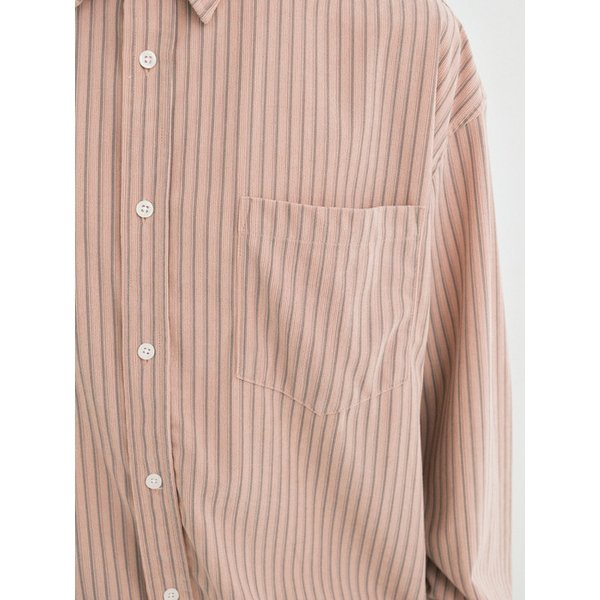 Corduroy stripe shirt (pink stripe)