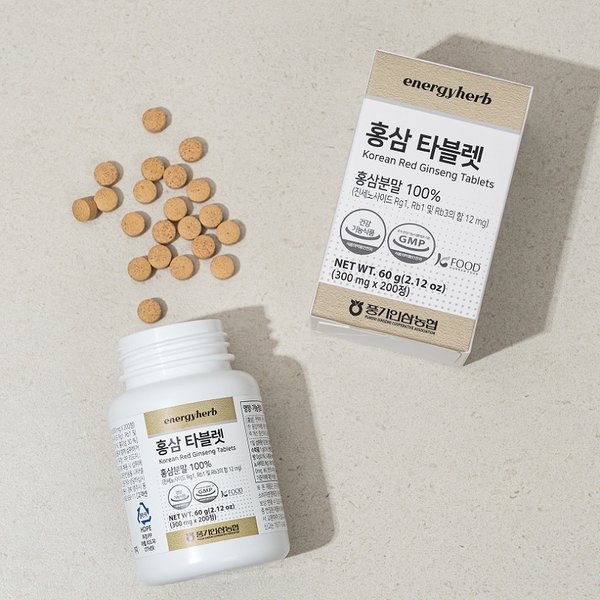 [풍기인삼농협] 에너지허브  홍삼타블렛 200정 x 3개 /쇼핑백 포함