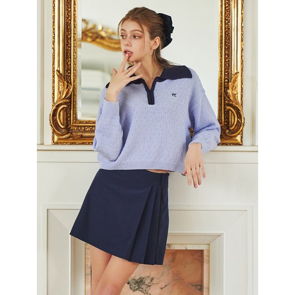 로고 카라배색 니트 MK4SP320