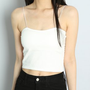 (패드포함) 무지 크롭 캡 탑 나시