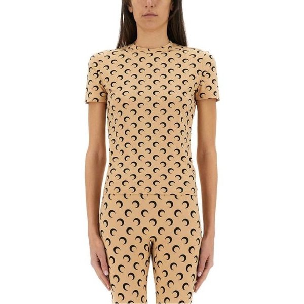 26SS 마린세르 문 프린트 저지 숏 슬리브 탑 UTS001ACJER0001 TA10 BEIGE DOM