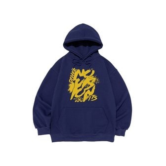 아더피츠 [기모/NO기모] UNREST BRUSH 후드티셔츠 (블루/옐로우)