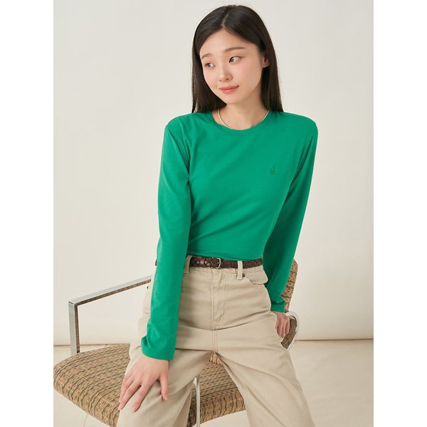 [Essential] 모달 혼방 긴소매 티셔츠  그린 (BF5741E02M)
