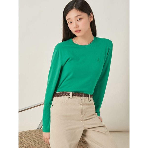 [Essential] 모달 혼방 긴소매 티셔츠  그린 (BF5741E02M)