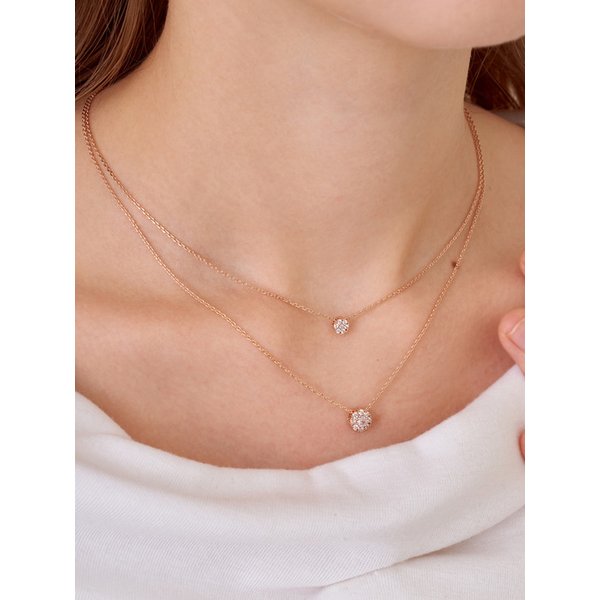 더블 스톤 두줄 레이어드 목걸이 ELBRNN245 (14K GOLD PLATED)