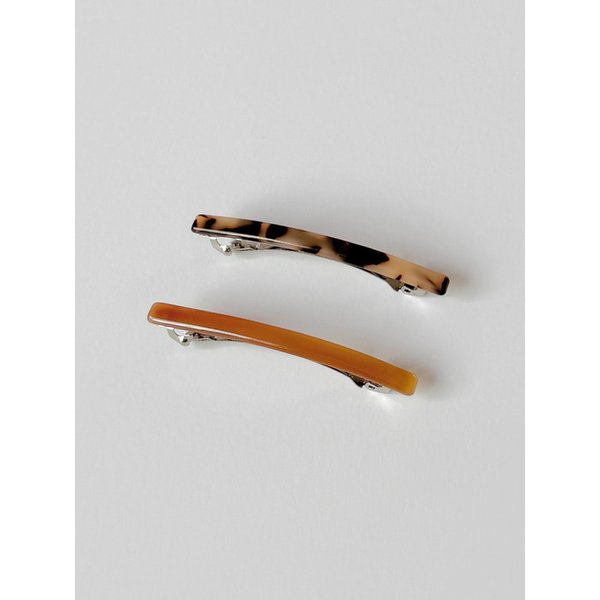 [2SET] leopard & brown hair pin