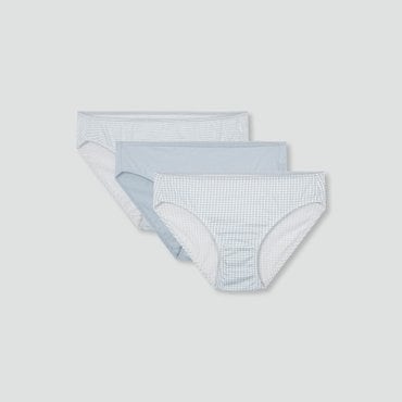 JAJU 25 S/S 신상품  JAJU  여 코튼 체크 힙허거 팬티 3매  J41N901219