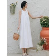 LS_White halterneck sleeveless long dress