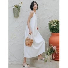 LS_White halterneck sleeveless long dress