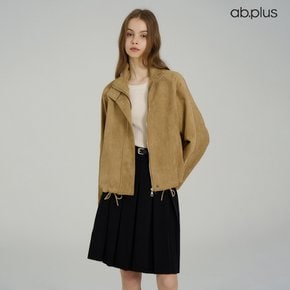 [ab.plus] 하이넥 스웨이드 하프 자켓 (LSA5MJ37A)