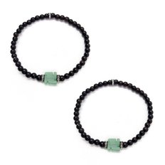  옥 만자 벽조목 합장주 2개입/커플팔찌 커플합장주 불교합장주 행운부적팔찌 불교용품 아리랑의봄