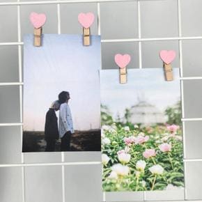 하트 포토집게 핑크