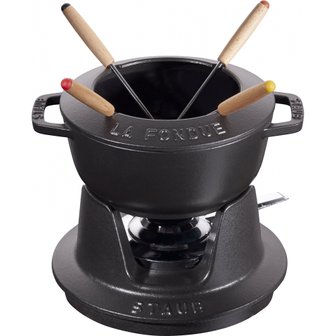  staub 16cm] Speciality 40511-970 스토우브 [퐁듀 세트 블랙 퐁듀 주물 법랑 냄비 [일본 정규