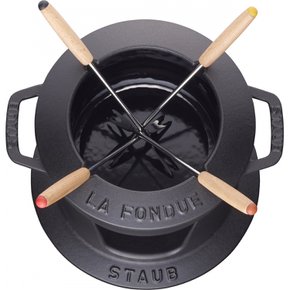 staub 16cm] Speciality 40511-970 스토우브 [퐁듀 세트 블랙 퐁듀 주물 법랑 냄비 [일본 정규