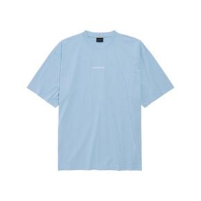26 FW 발렌시아가 로고 프린트 크루넥 티셔츠 블루 764235TTVJ1