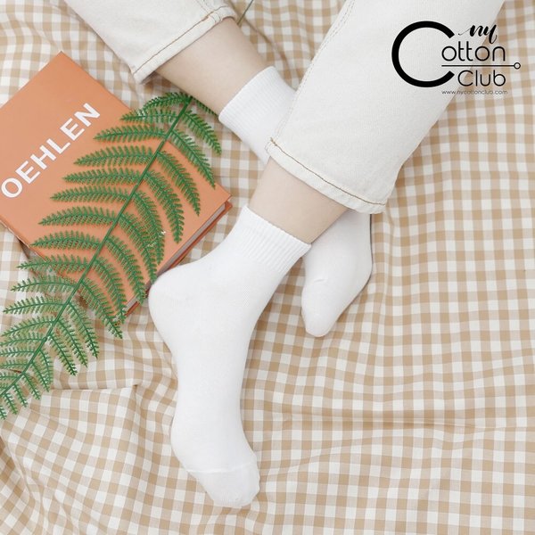 W2203 여성 무지 단목 양말 5족