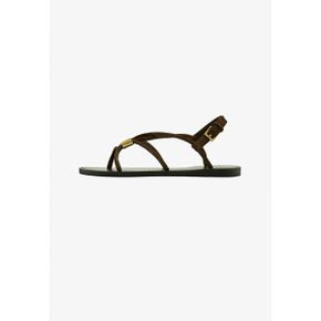 4564713 Massimo Dutti STRAPPY WITH DETAIL - T-bar sandals dark brown