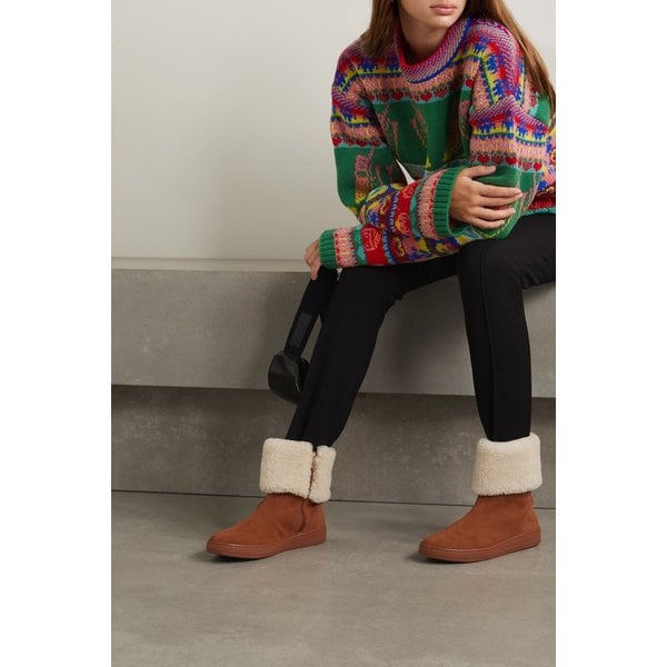 포르테&페르 Shearling-trimmed Suede Boots 탠 브라운 25185454457267580