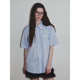 키네토 Western Stripe Pattern Shirt_Sky Blue_W