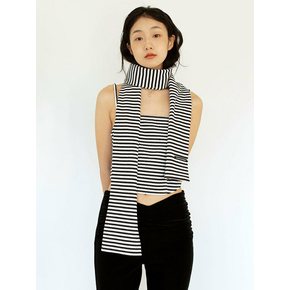 STRIPE CORSET HEMLINE TOP_BLACK