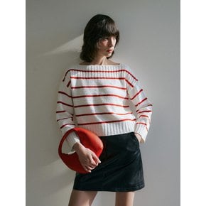 STRIPE CROP KNIT (2COLOR)