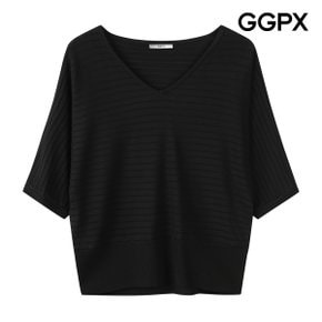 V넥 라인 스판 니트 (GQ5KP002F)
