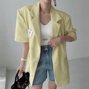 하이엔드 숄더패드 패치 반팔 자켓_M3397