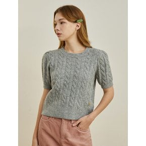 WK-10 CABLE SHORT-SLEEVED KNIT (2COLORS)