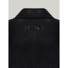 SHEEN LEATHER HALF JACKET (BLACK)