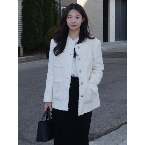 [이태리 트위드]Trimmed Over-fit Tweed Jacket_2color