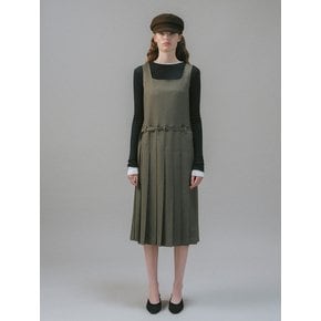 U Belt Pleats Layered Dress_2colors