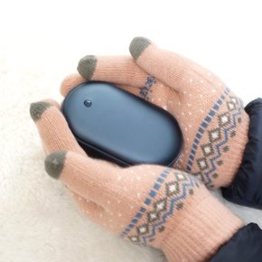 휴대용 손난로 보조배터리 양면발열 5000mAh HOT3 블루파우치 증정