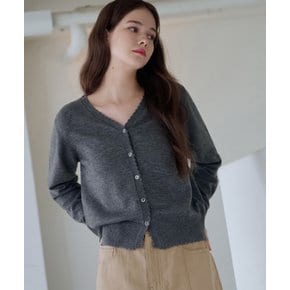 라운드 엣지 울 브이넥 가디건 [4COLOR]