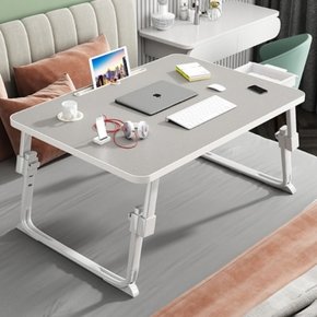 넓은 높이조절 좌식 노트북 침대 책상 테이블 밥상 (70x48cm)