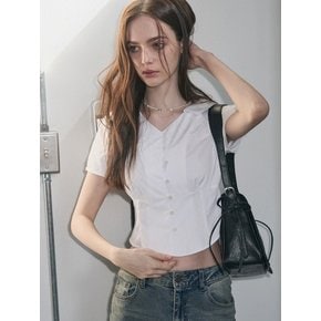 쥴리 브이넥 카라 블라우스 [2COLOR]