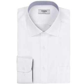 (일반핏)데일리셔츠로입기좋은 TR 혼방 도비_배색 흰색 긴팔셔츠 (RLSSG0006-WH)