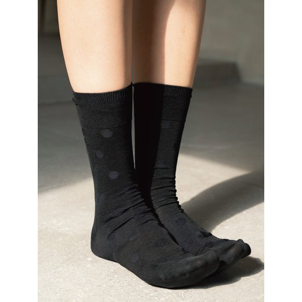 [no.442] black dot socks