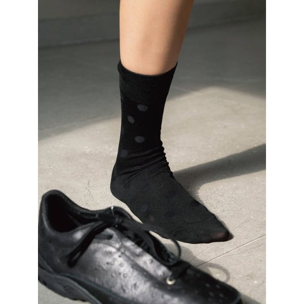 [no.442] black dot socks