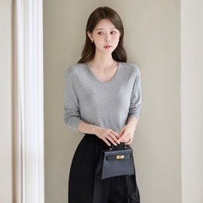 소프트 브이넥 레이온 데일리 티셔츠_M2608TS077C