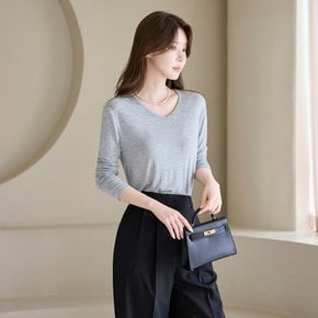 소프트 브이넥 레이온 데일리 티셔츠_M2608TS077C
