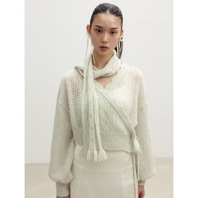 FLUFFY WRAP KNIT CARDIGAN MUFFLER SET_TT4W303MT