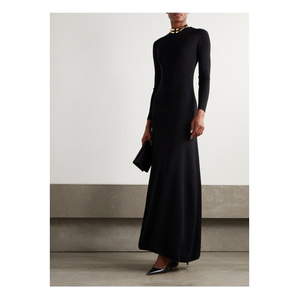 캐시미어 혼방 터틀넥 맥시 드레스 블랙 46376663162910007