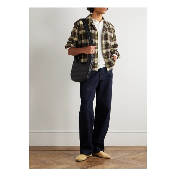 보디 우드크레스트 캠프 칼라 체크 울 플란넬 오버셔츠 브라운 46376663162882940