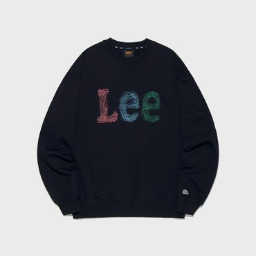 LEE 스티치 빈티지 로고 맨투맨 네이비 LE2501CR04NA