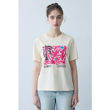 LAFEL 라펠소로브 프린트 코튼 혼방 탑LOMT232
