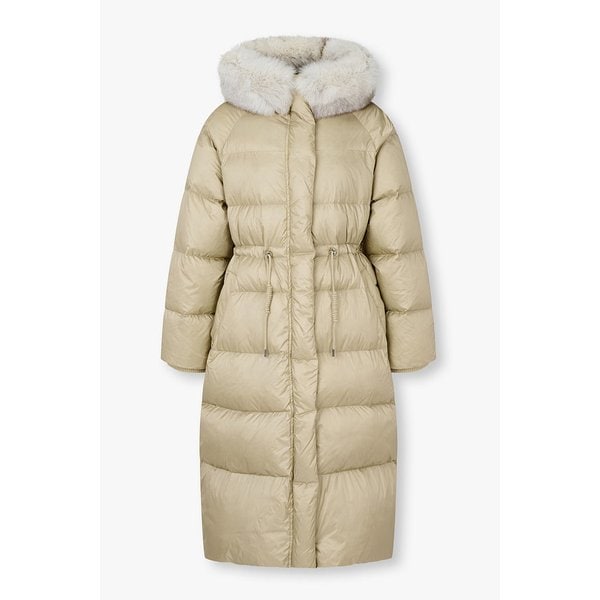 글로시 폭스 퍼 트림 다운 패딩 코트 7125417503109