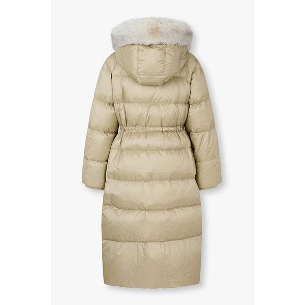 글로시 폭스 퍼 트림 다운 패딩 코트 7125417503109