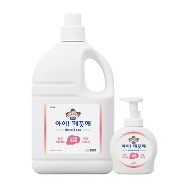 아이깨끗해 거품형 대용량 레몬 4L 용기 x 1개 + 490ml 공용기 x 1개