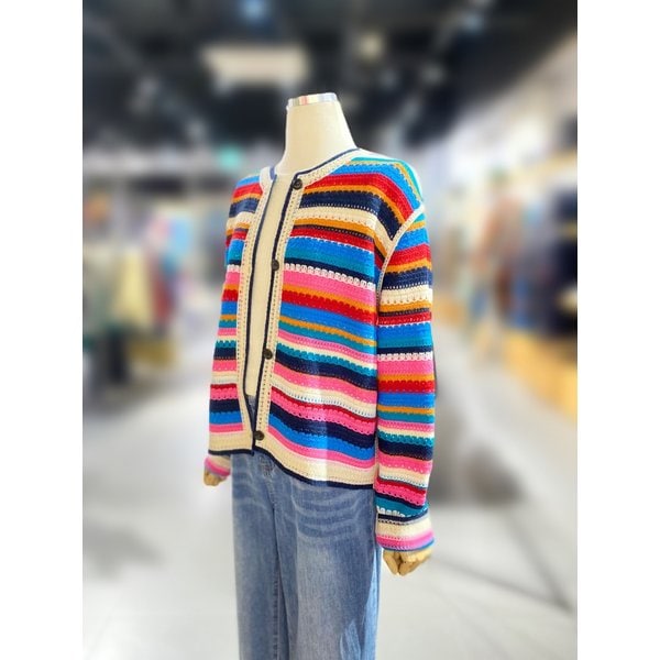 [여주점] 멀티 스트라이프 니트 자켓 (BAJKA1611)